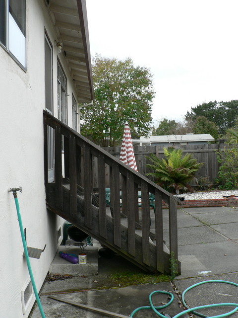 looking across back side of house, looking west